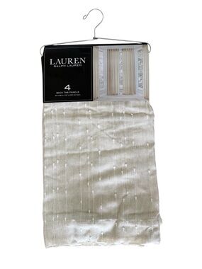 Ralph Lauren Marley Linen 4 Back Tab Window Panel Drapes Curtains 54 x 84"